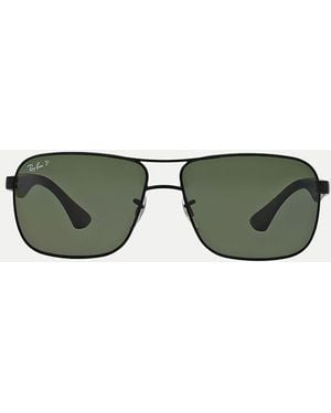 Ray-Ban Rb3516 Square Polarised Sunglasses With Lens - Green