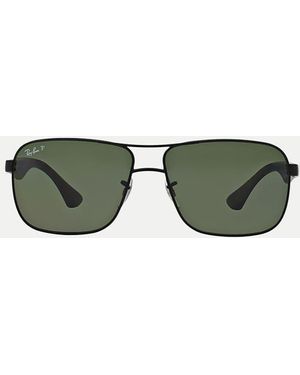 Ray-Ban Gafas De Sol Negras Con Montura Cuadrada Y Lentes Verdes Polarizadas Rb3516 De
