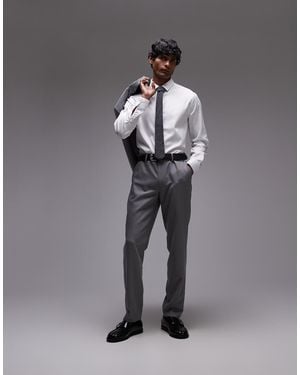 TOPMAN Slim Suit Trousers - Grey
