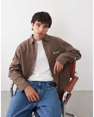 ASOS Boxy Oversized Check Shirt - Brown