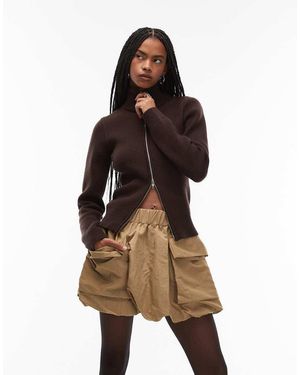 ARKET Utility Pocket Bubble Mini Skirt - Brown