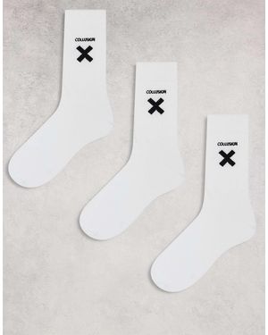 Collusion Unisex – 3er-pack socken - Natur