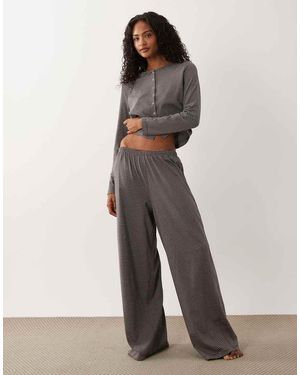 ASOS Pantalones De Pijama A Rayas Marrones Mix & Match-Marrón - Blanco