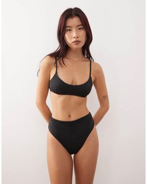 Weekday Mix & Match High Waist Bikini Bottoms - Black