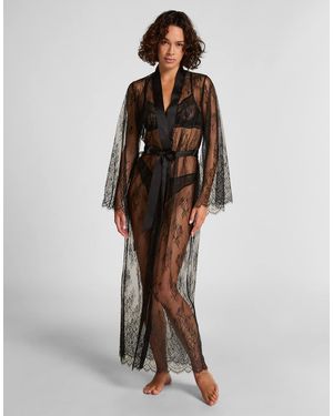 Hunkemöller Long Allover Lace Kimono - Brown