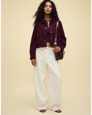 Stradivarius Soft Short Jacket - Purple