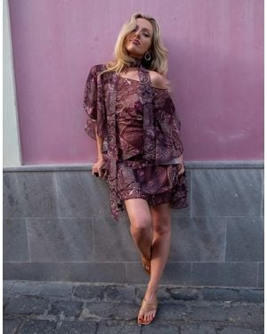 Daisy Street X Emma Jean Asymmetric Hem Mini Skirt - Purple
