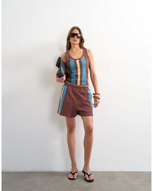 TOPSHOP Striped Shorts Co-Ord - White