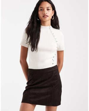 Vero Moda Mid-rise-minirock mit nahtdetails - Weiß
