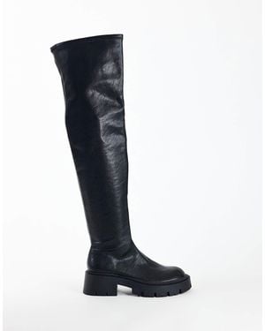 TOPSHOP Leah Chunky Over The Knee Boot - Blue