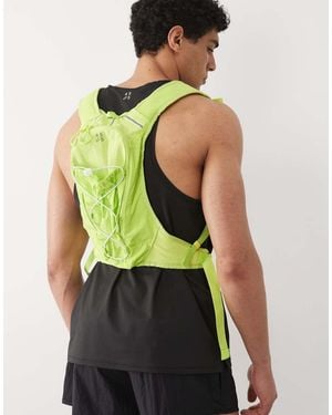4505 Premium Reflective Running Vest With Zip Pocket And Water Bottle Holder - Green