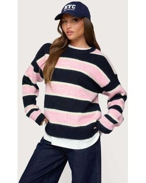 Edikted Conrad Striped Knit Jumper - Blue