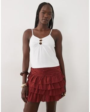 Mango Teen Ring Detail Cami Top - Red