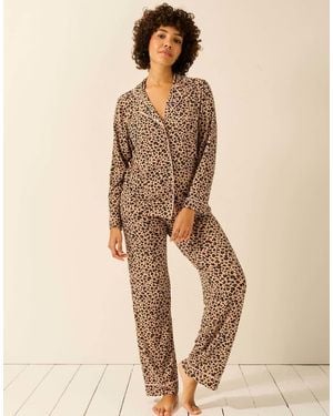 Stripe & Stare Long Pyjama Set - Natural