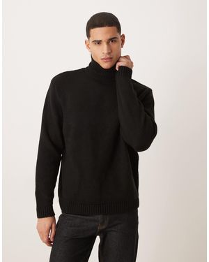 ASOS – oversize-rollkragenpullover aus strick - Schwarz