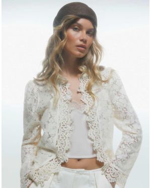 River Island Lace Detail Drummer Jacket - Grey