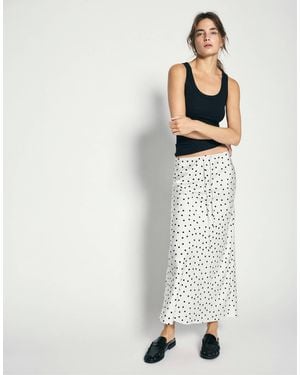 Pull&Bear Jupe midi en satin à cordon - Blanc