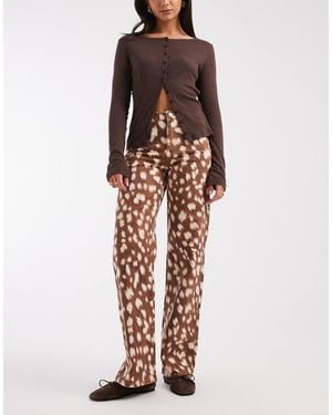 Vero Moda Tessa High Waist Wide Leg Jeans - Brown