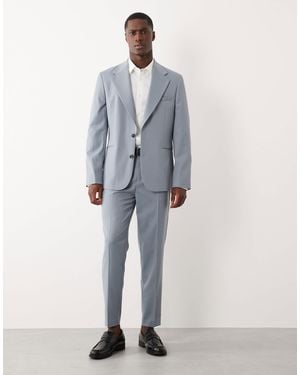 ASOS 100% Summer Wool Tapered Suit Pants - Gray