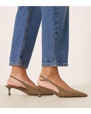 ASOS Wide Fit Skip Slingback Kitten Heel Shoes - Blue