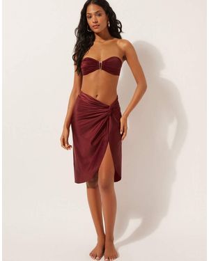 Calzedonia Pareo Skirt Shiny Satin - Red