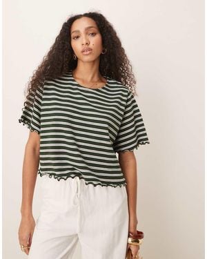 ASOS Lettuce Hem Cropped Tee - Green