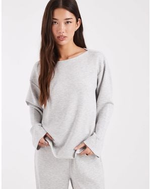 Vero Moda Soft Jersey Boat Neck Sweatshirt Co-ord - White