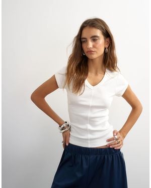 TOPSHOP Scoop V Baby Tee - White