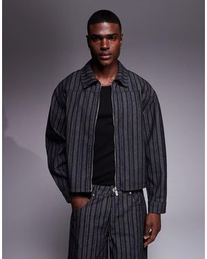 Liquor N Poker Zip Through Harrington Jacket Co-Ord - Grey