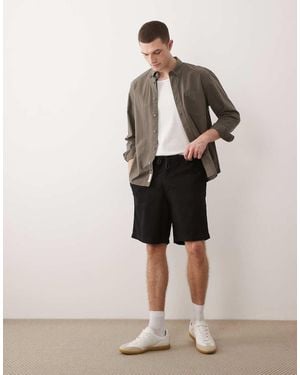 Jack & Jones Drawstring Linen Mix Blend Shorts - Natural