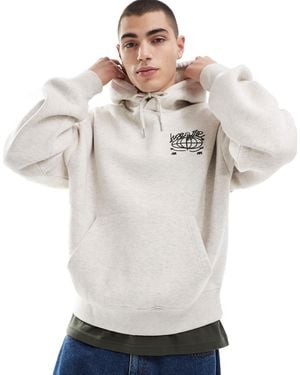 Bershka City Back Graphic Hoodie - Grey