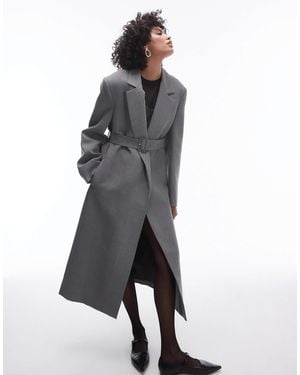 Mango – capsule – strukturierter wollmantel - Grau