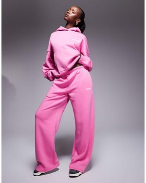 Kaiia Joggers A Fondo Ampio Con Logo - Rosa