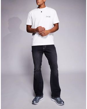 Liquor N Poker – stacked slim fit schlagjeans - Grau
