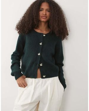 Brave Soul Fisherman Knit Cardigan - Green
