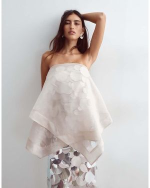 ARRANGE Maxi-Jurk Met Bandeau, Lovertjes En Overlaag - Wit