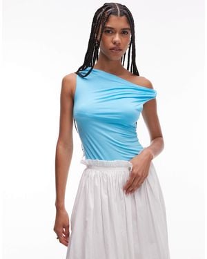 TOPSHOP Asymmetric Twist Detail Top - Blue