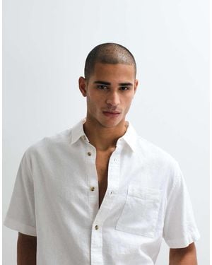 ASOS Relaxed Linen Blend Shirt - White