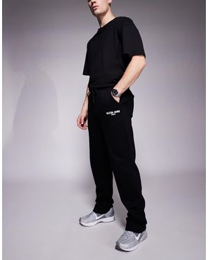 Sixth June Joggers Negros De Pernera Recta Con Detalle Estampado De