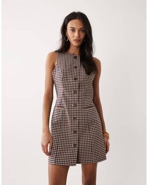 Nobody's Child Ellie Button Down Tailored Mini Dress - Brown