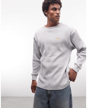 BLKVIS Script Logo Waffle Long Sleeve T-shirt - Grey