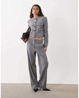 Mango Marker Getailleerde Broek Co-Ord - Grijs