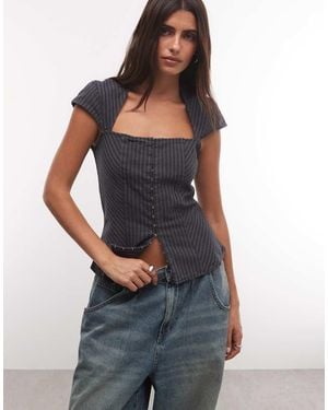Weekday Top With Hook And Eye Detail - Multicolour