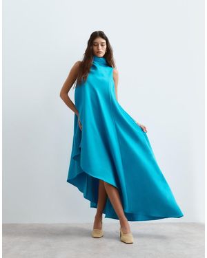 ARRANGE Cowl Neck Asymmetric Dress - Blue