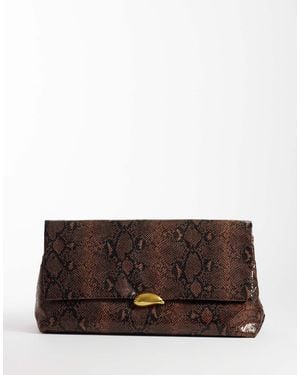 ASOS Large Soft Clutch - Brown