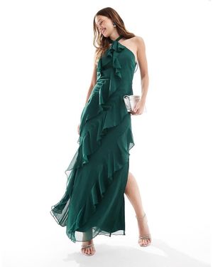 Pretty Lavish Vestito Lungo Allacciato Al Collo - Verde