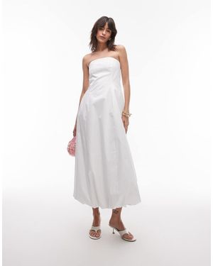 Mango Baduea Maxi Dress With Soft Puff Hem - White