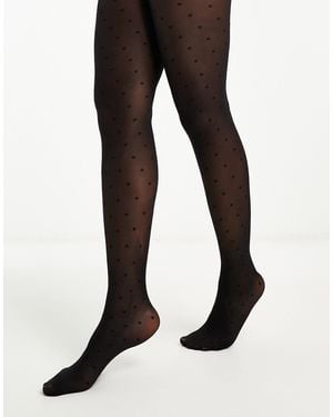 Pieces 20 Denier Polka Dot Tights - Black
