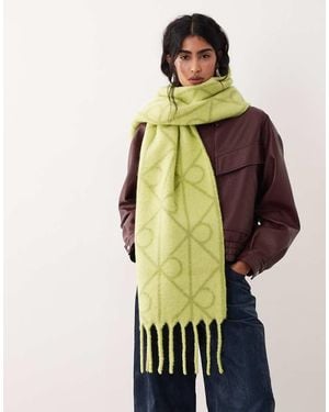 Calvin Klein Emblem Print Brushed Scarf - Green