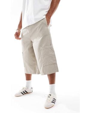 ASOS Pantaloncini Cargo Taglio Lungo Grigi - Grigio